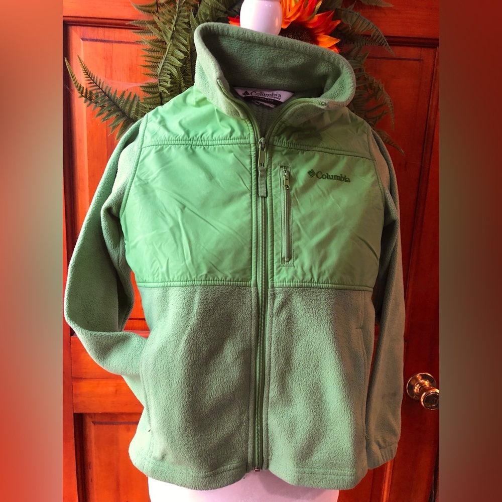 COLUMBIA SPORTSWEAR Youth Unisex Zip Front Fleece Green Size 8
